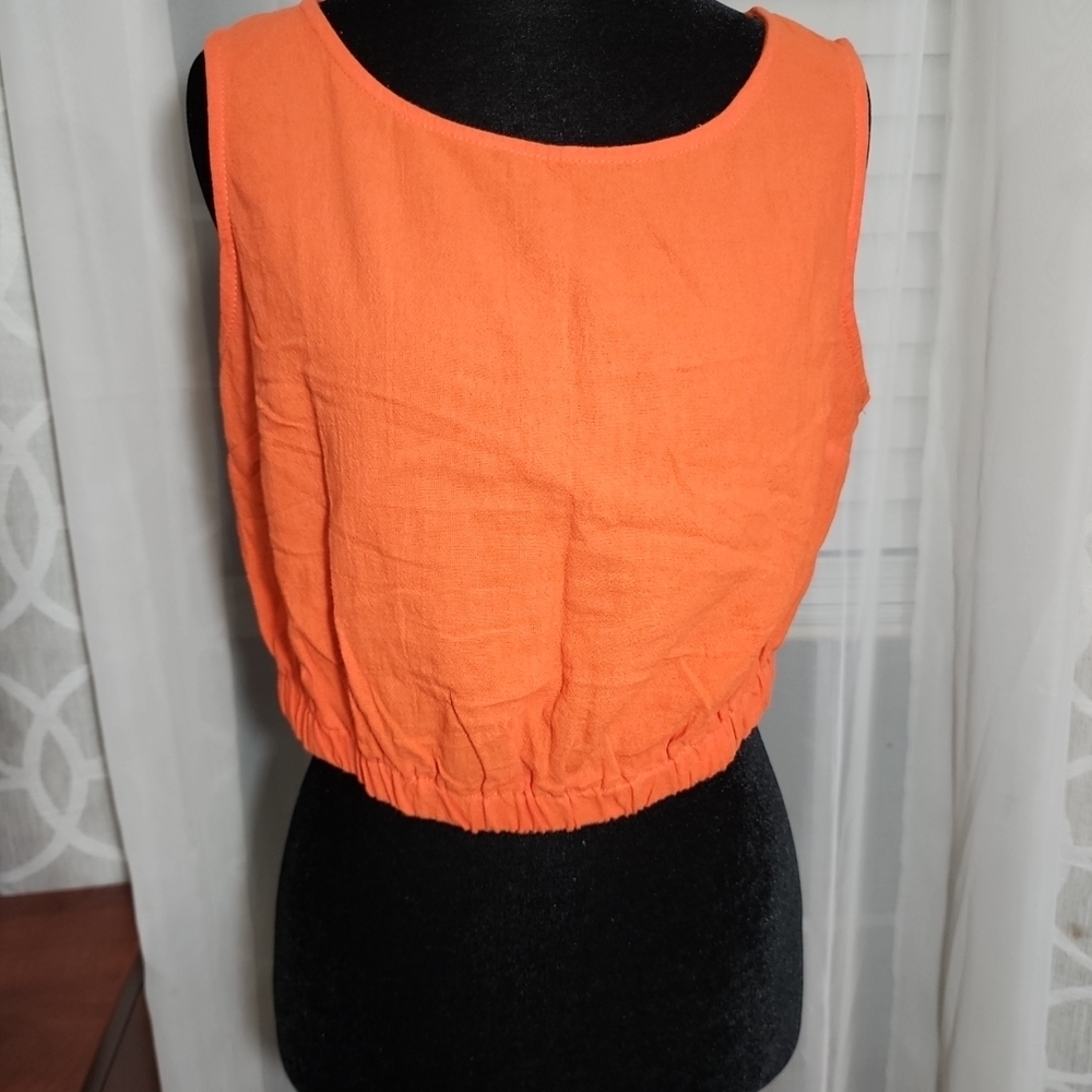 Fancyinn Vibrant Orange Cropped Top